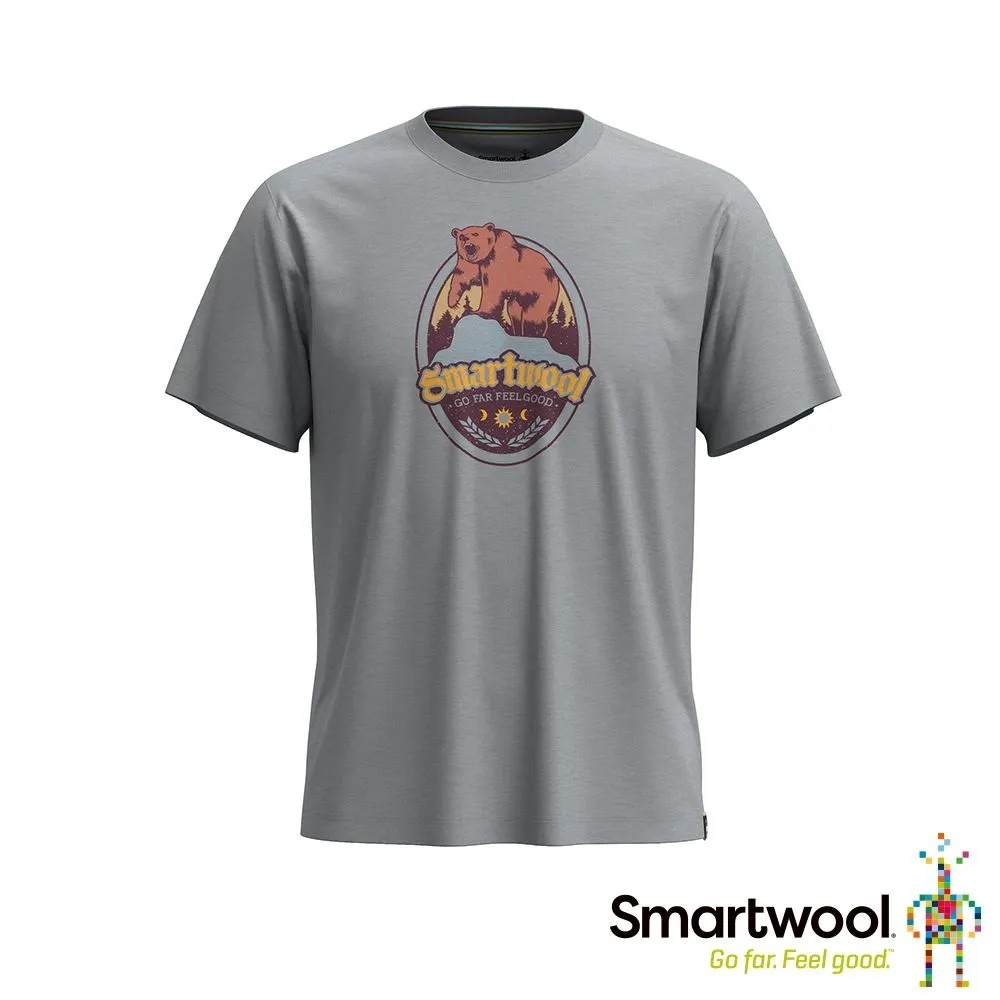 SMARTWOOL Unisex 塗鴉短Tee 棕熊Logo 淺灰色 SW002456545