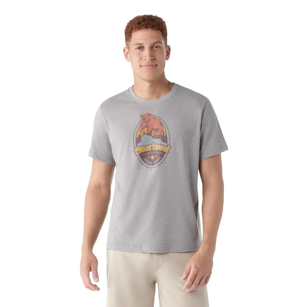SMARTWOOL Unisex 塗鴉短Tee 棕熊Logo 淺灰色 SW002456545