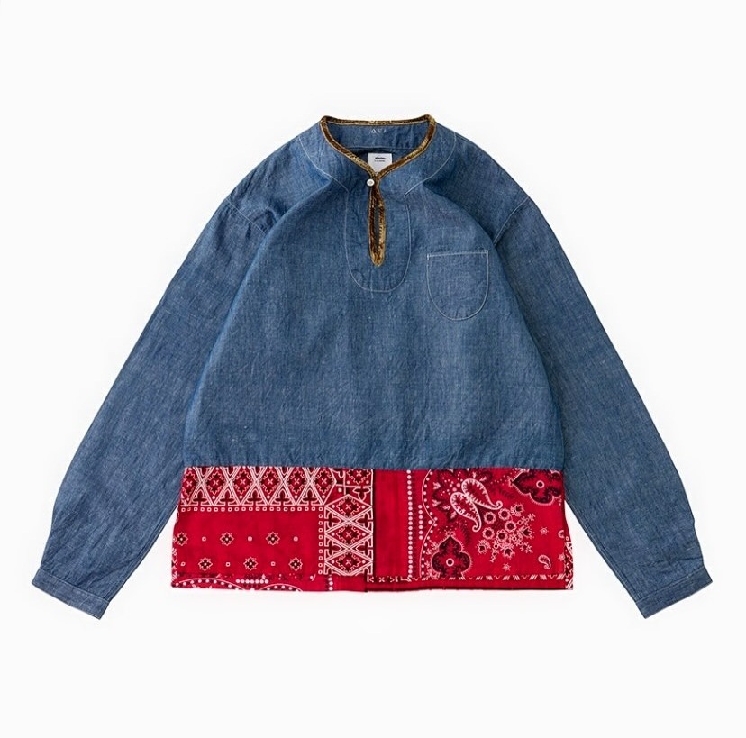 LAST PCS: VISVIM SOCIAL SCULPTURE BORDER TUNIC P.O - BLUE SIZE 3 PRE ORDER ITEM (預訂中)