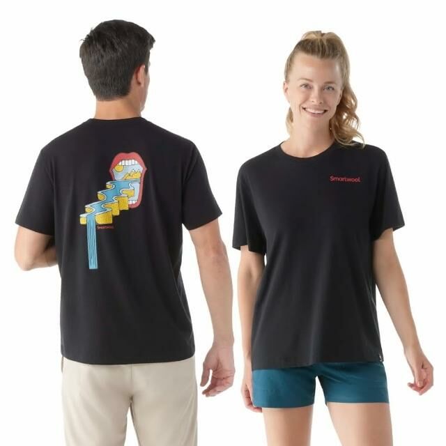Smartwool Unisex 塗鴉短Tee 熱血河道 黑色 SW002458001