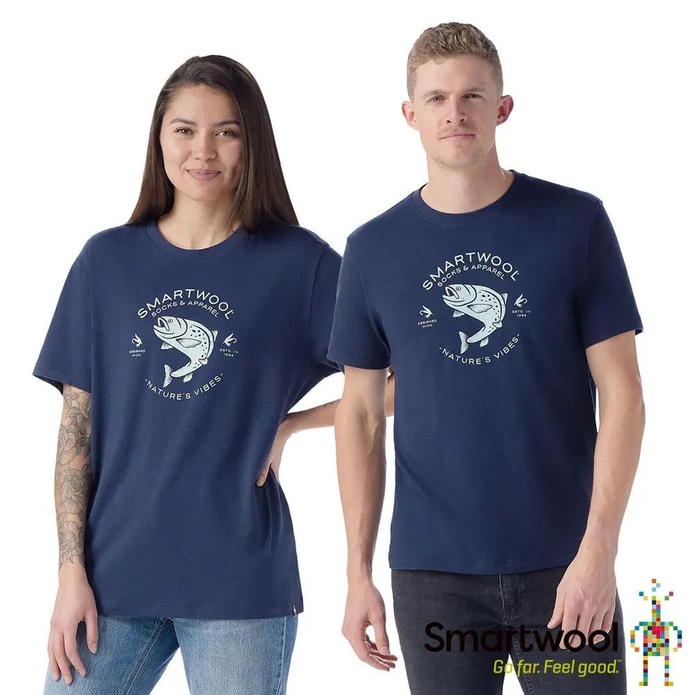 SMARTWOOL 聰明羊 Unisex 塗鴉短Tee 鱒魚 羊毛混棉 SW002596092