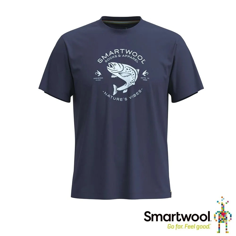 SMARTWOOL 聰明羊 Unisex 塗鴉短Tee 鱒魚 羊毛混棉 SW002596092
