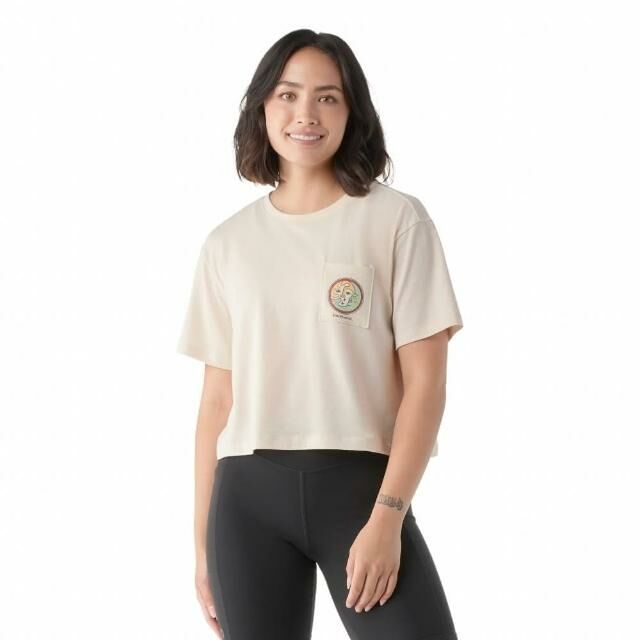 Smartwool 女 塗鴉短Tee 天空夢境 短版 杏色 SW002389L31