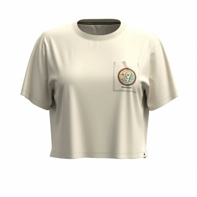 Smartwool 女 塗鴉短Tee 天空夢境 短版 杏色 SW002389L31