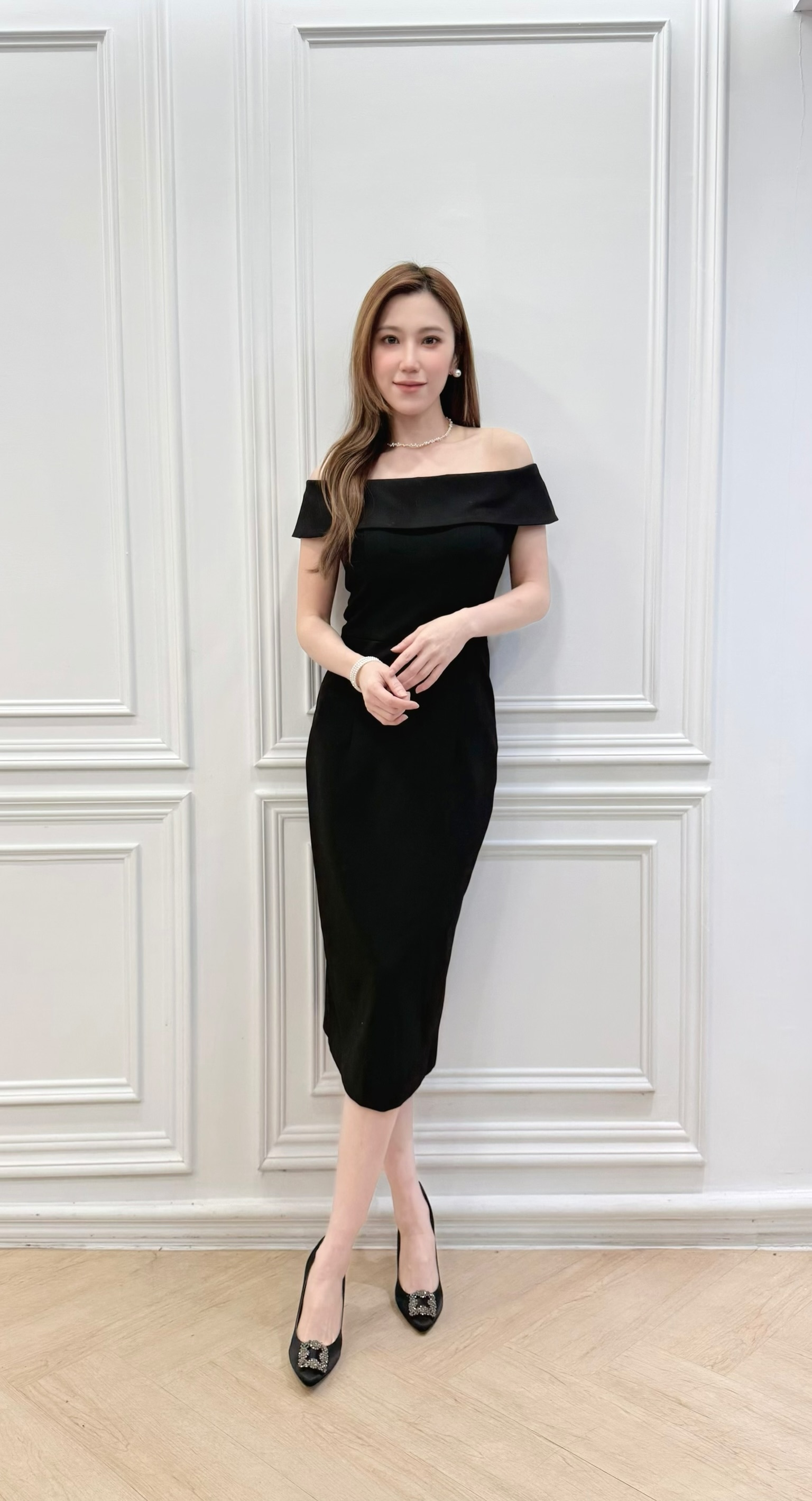 (絕美必收款)完美一字領洋裝