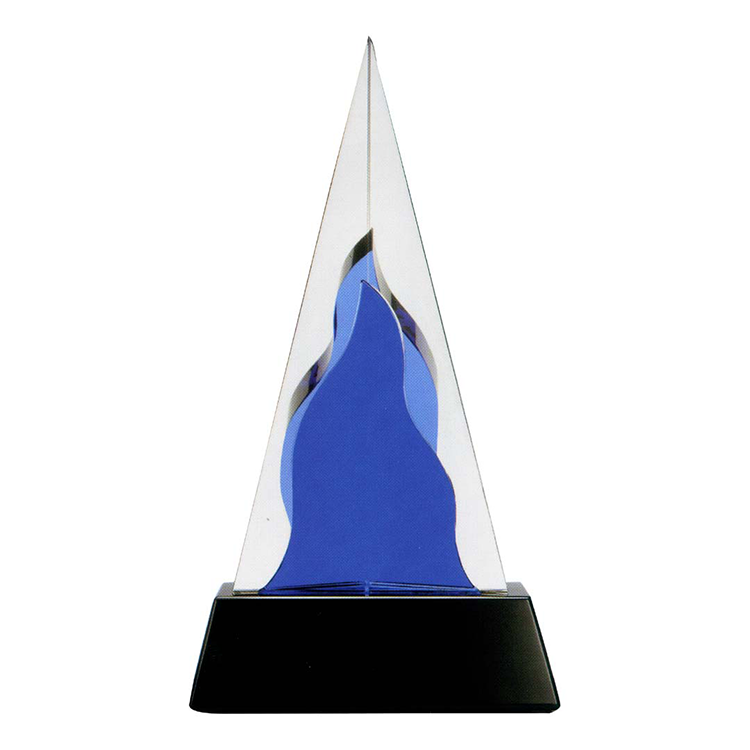 鹿港窯水晶獎座|藍焰流線設計 點燃熱情與榮耀的極致象徵