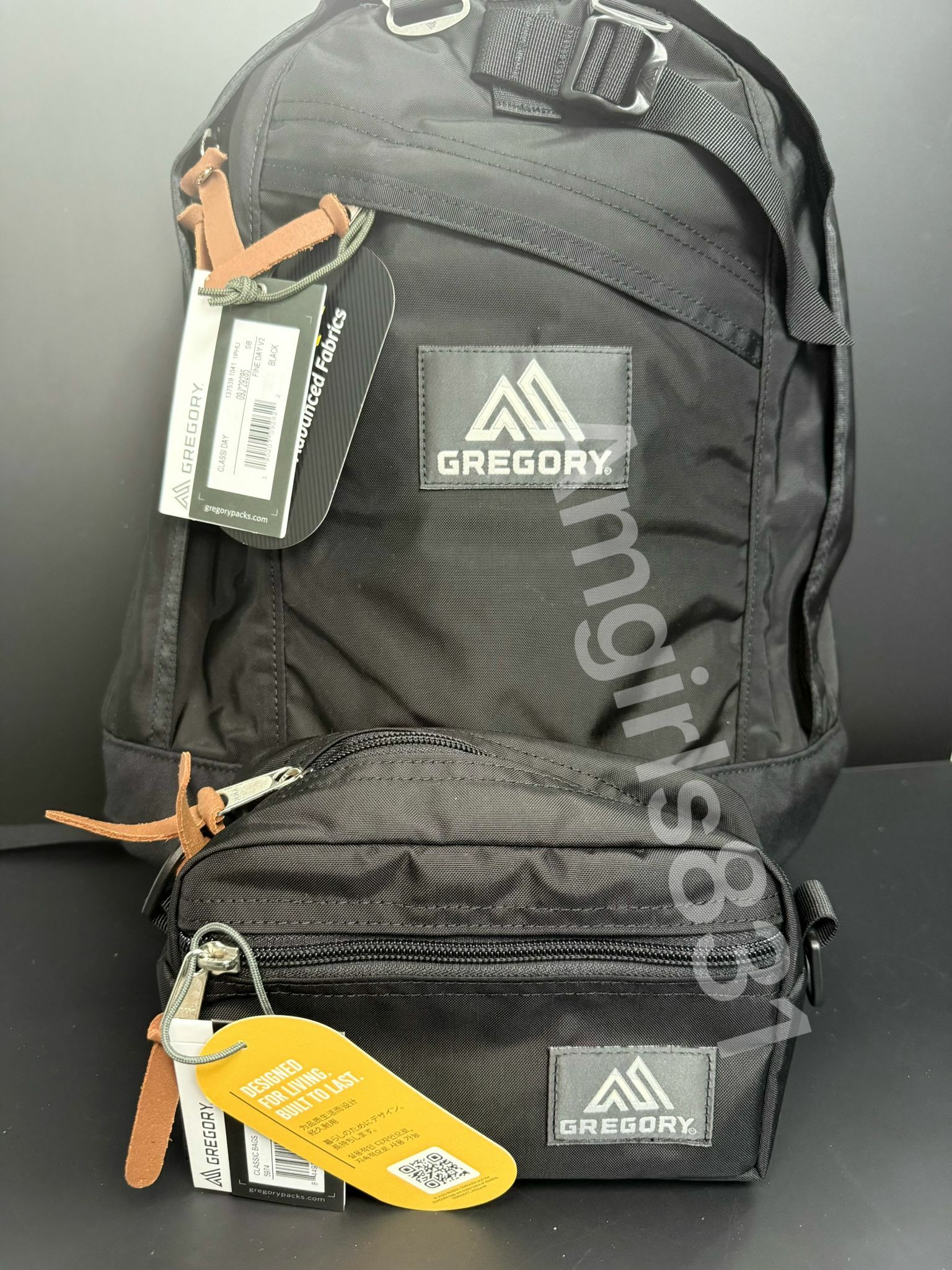 Gregory fine day V2 black + GREGORY PADDED SHOULDER POUCH S black