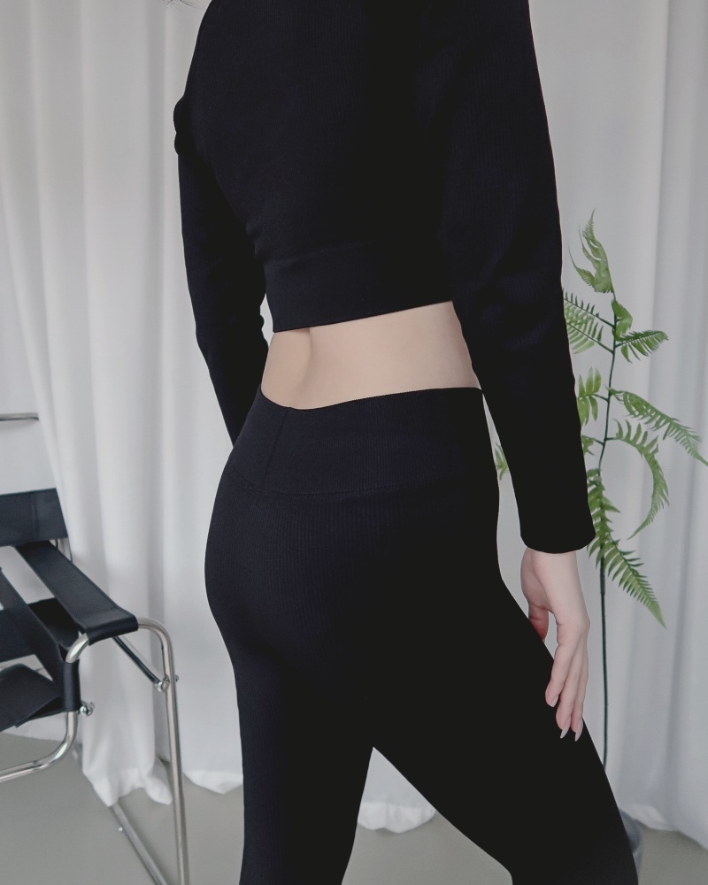 winter leggings 針織瑜伽長褲 / 黑色
