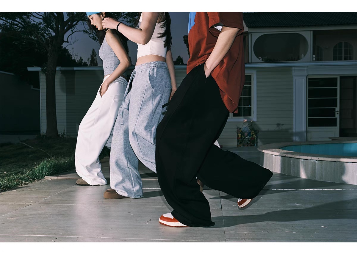 LEMANISM 拼接 素色 棉褲