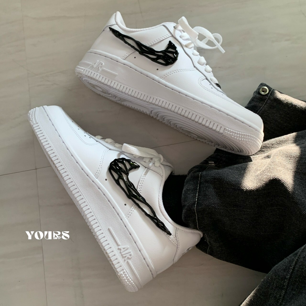 Nike Air Force 1 液態金屬黑  ( IF1686-101)