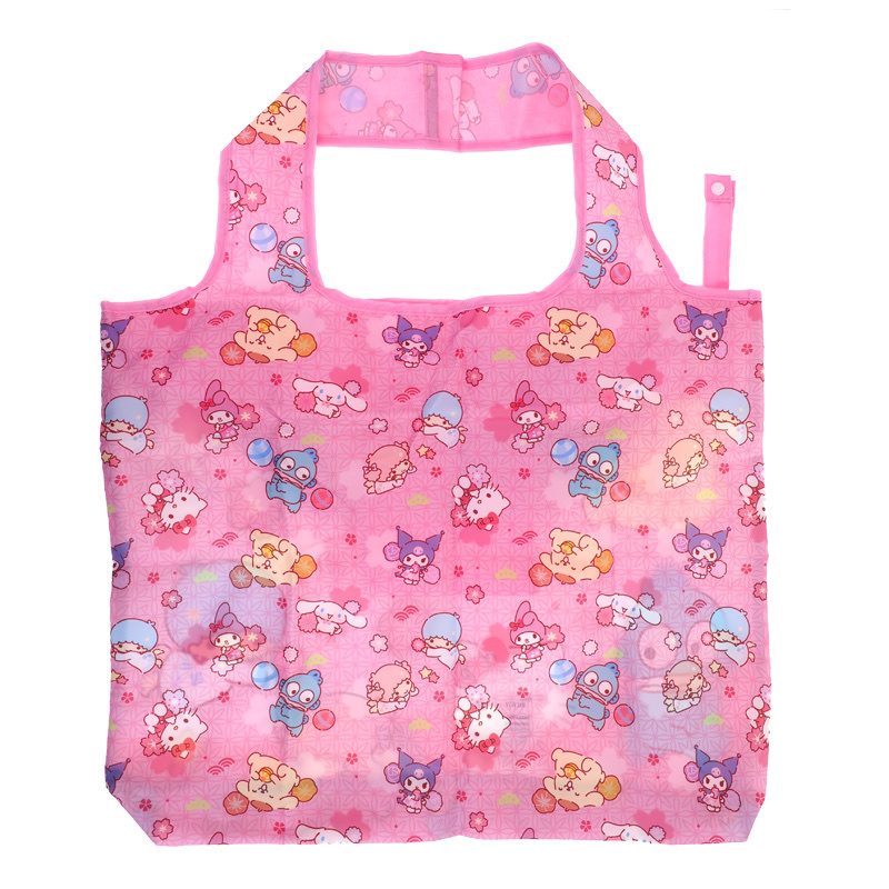 Sanrio Characters 櫻花和風可摺式購物袋 細