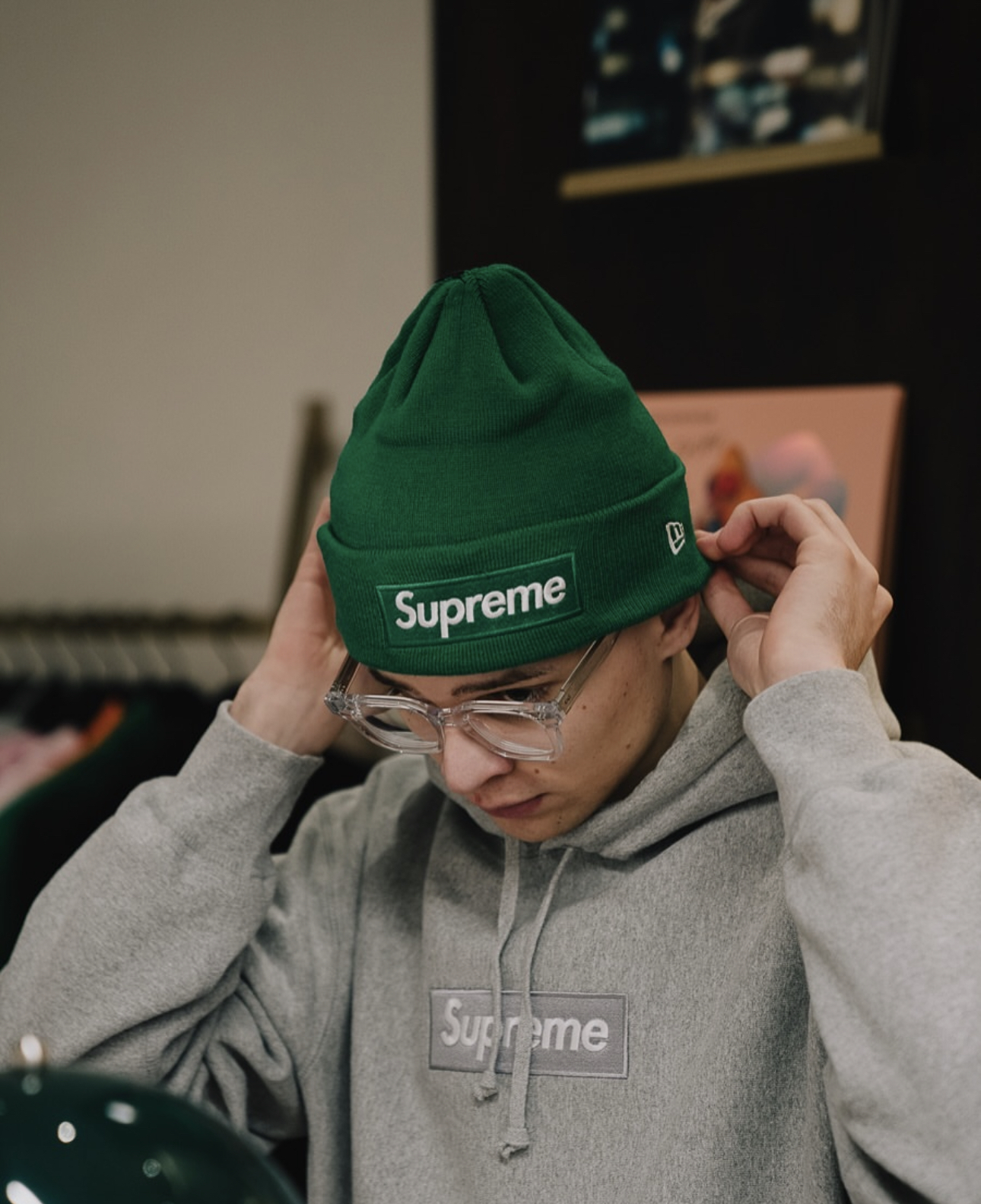 帽子 24FW Supreme New Era Box Logo Beanie Supreme New Era Box Logo Beanie (FW24) Dark Orange - FW24 - US
