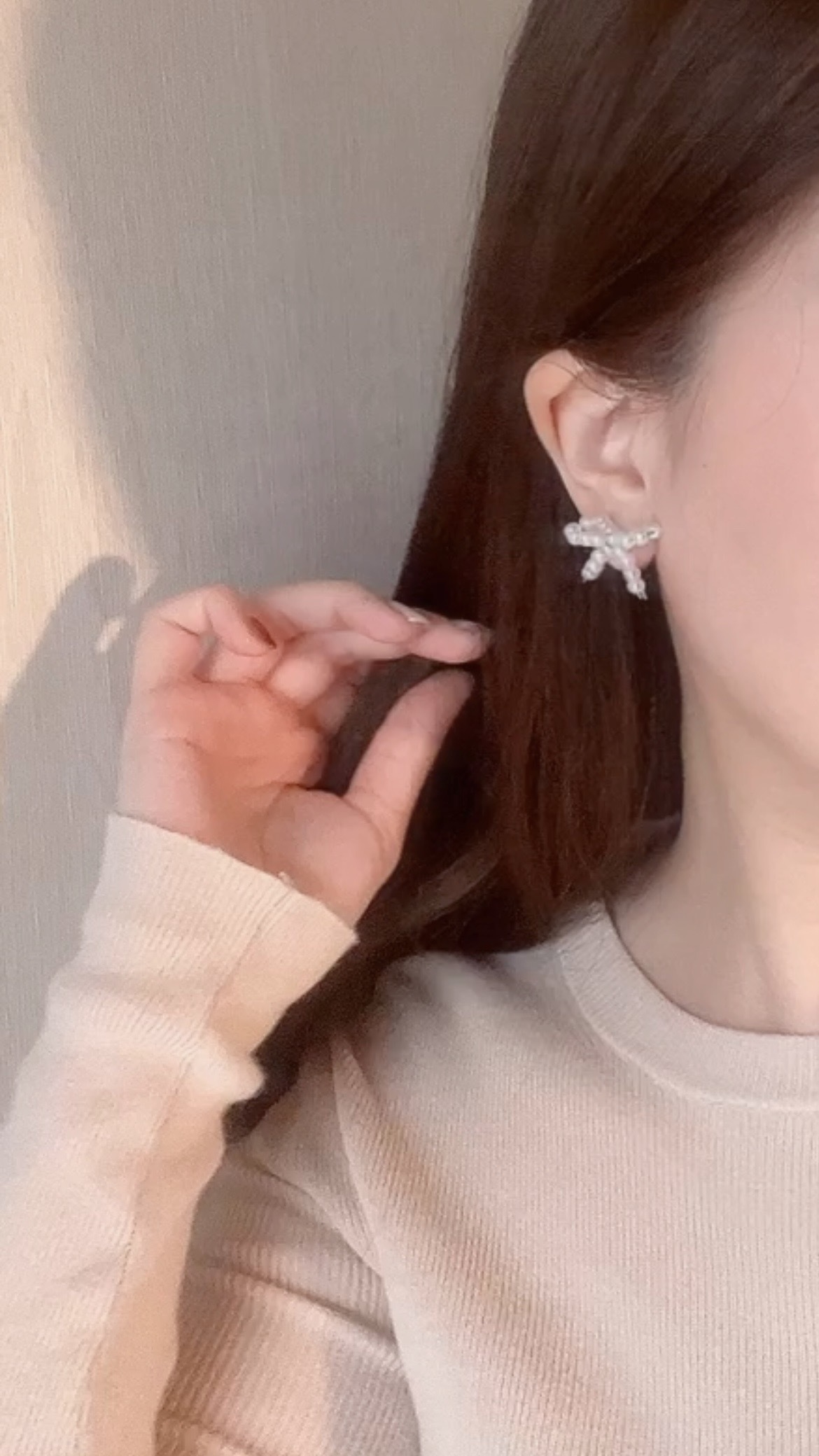 [最迷人!珍珠蝴蝶結🎀] E26 Charming Pearl Ribbon earrings - s925