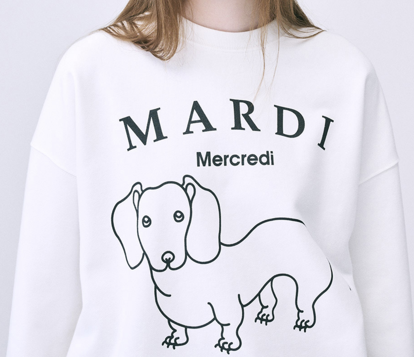 Mardi  SWEATSHIRT DDANJI CH.06_WHITE BLACK