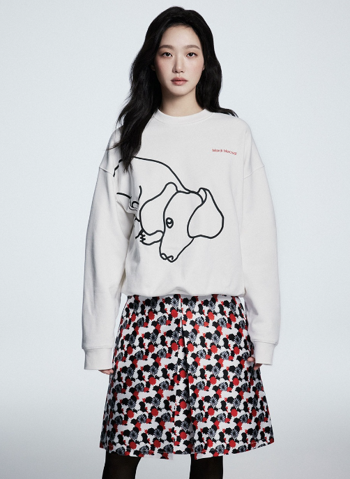 Mardi  SWEATSHIRT DDANJI CH.01_WHITE BLACK