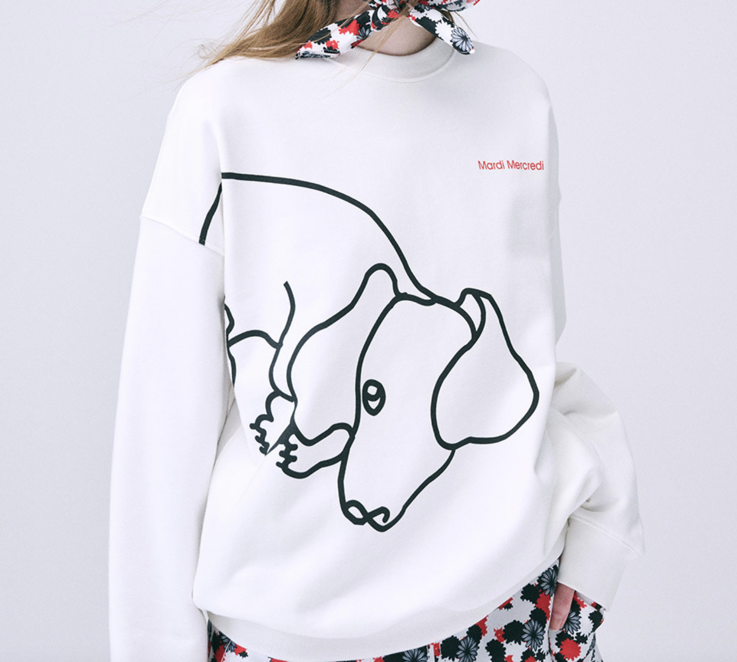 Mardi  SWEATSHIRT DDANJI CH.01_WHITE BLACK