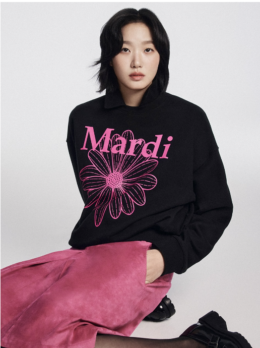 Mardi SWEATSHIRT FLOWERMARDI_BLACK FUCHSIA