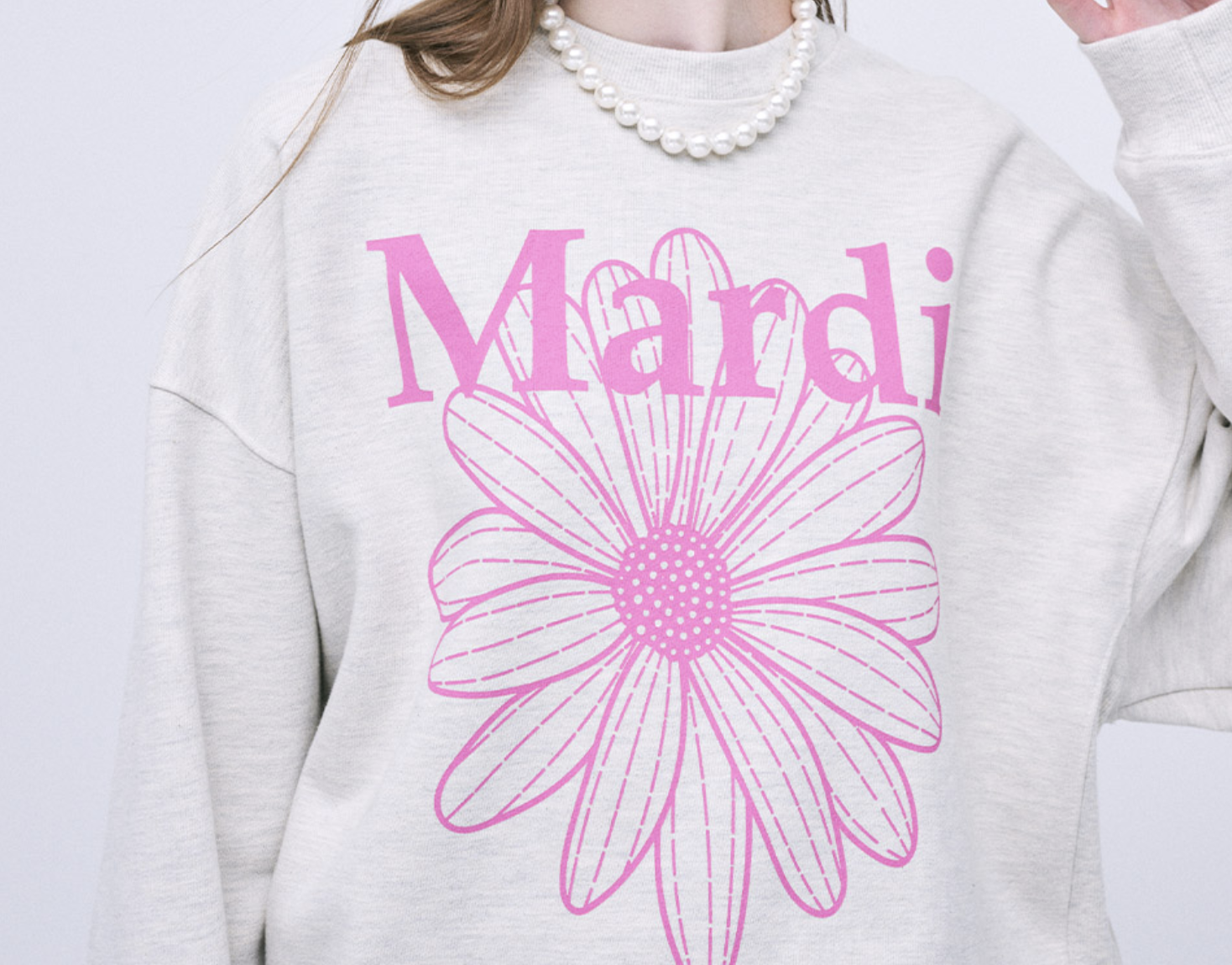 Mardi SWEATSHIRT FLOWERMARDI_OATMEAL PINK