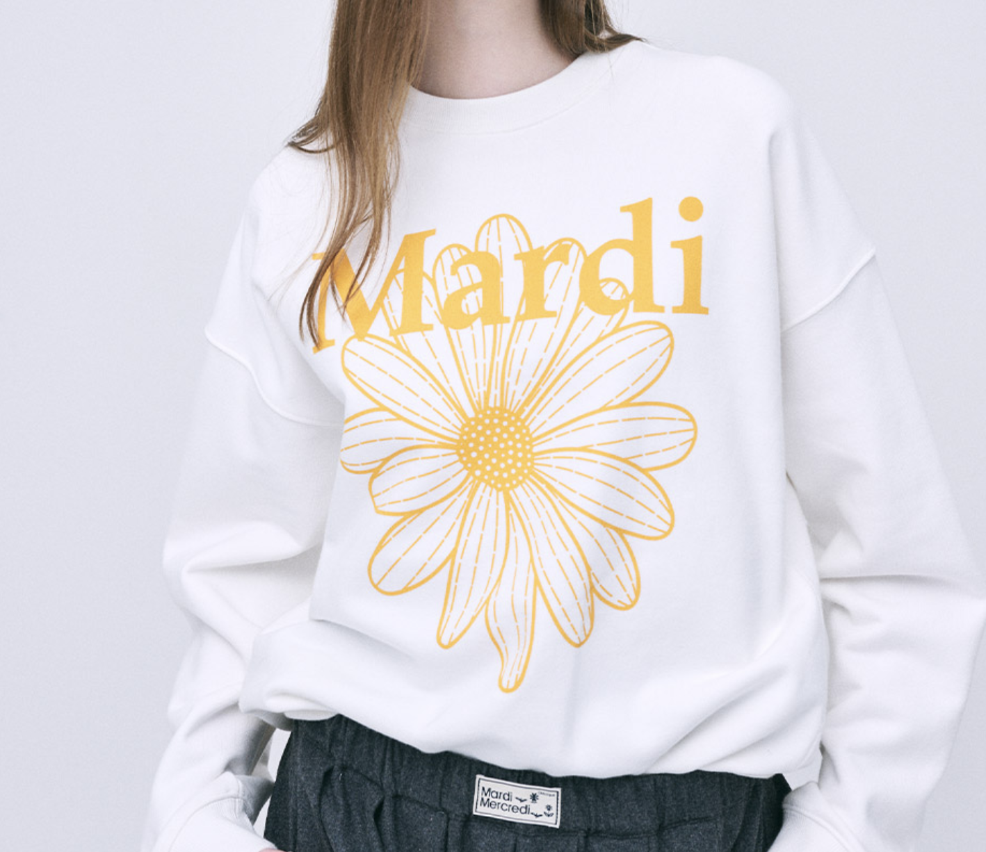 Mardi SWEATSHIRT FLOWERMARDI_WHITE TANGERINE