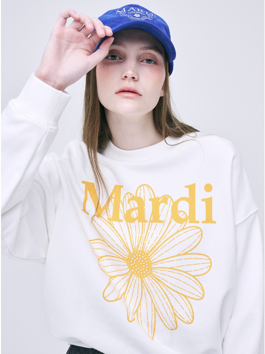 Mardi SWEATSHIRT FLOWERMARDI_WHITE TANGERINE