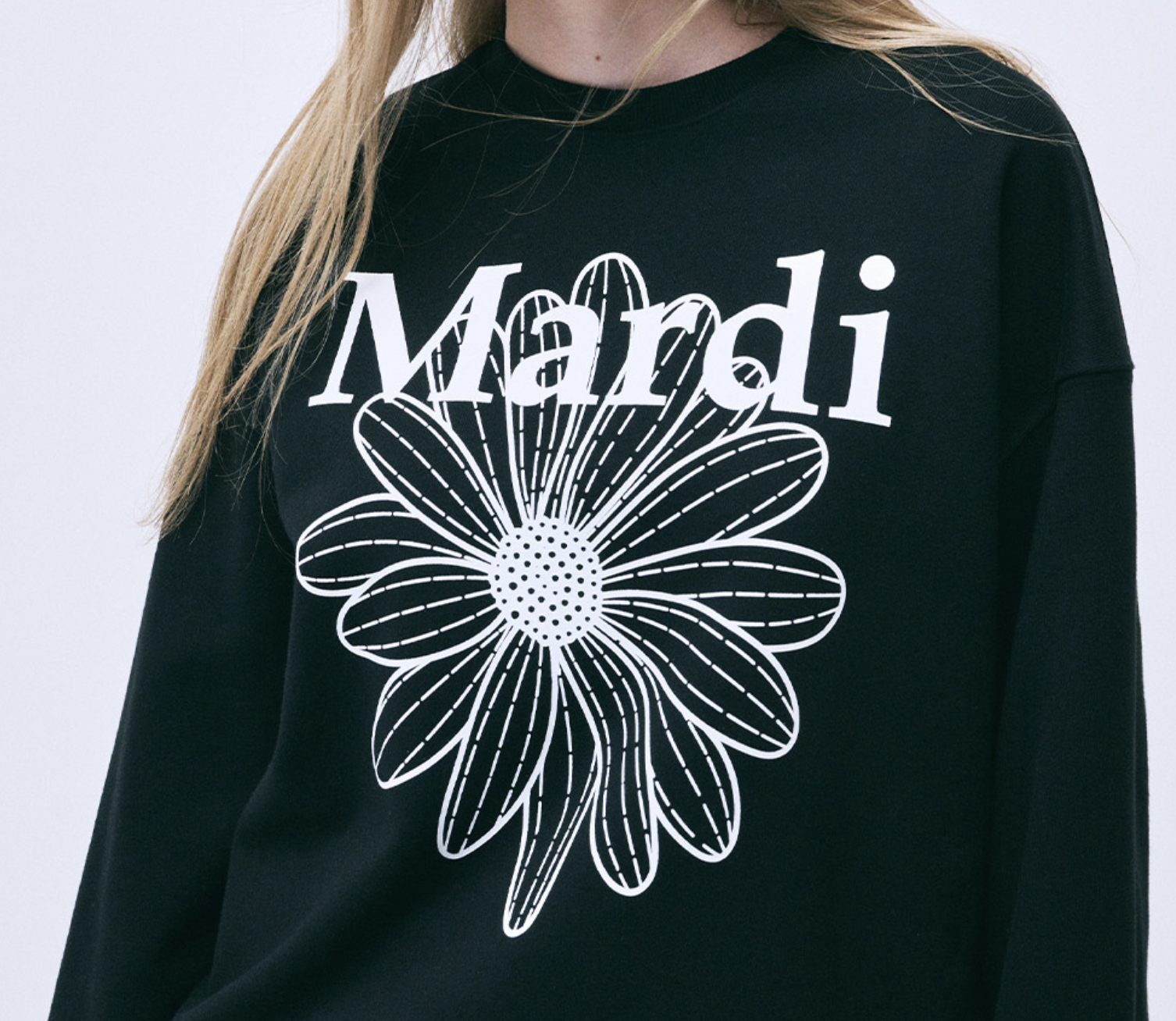 Mardi SWEATSHIRT FLOWERMARDI_BLACK WHITE