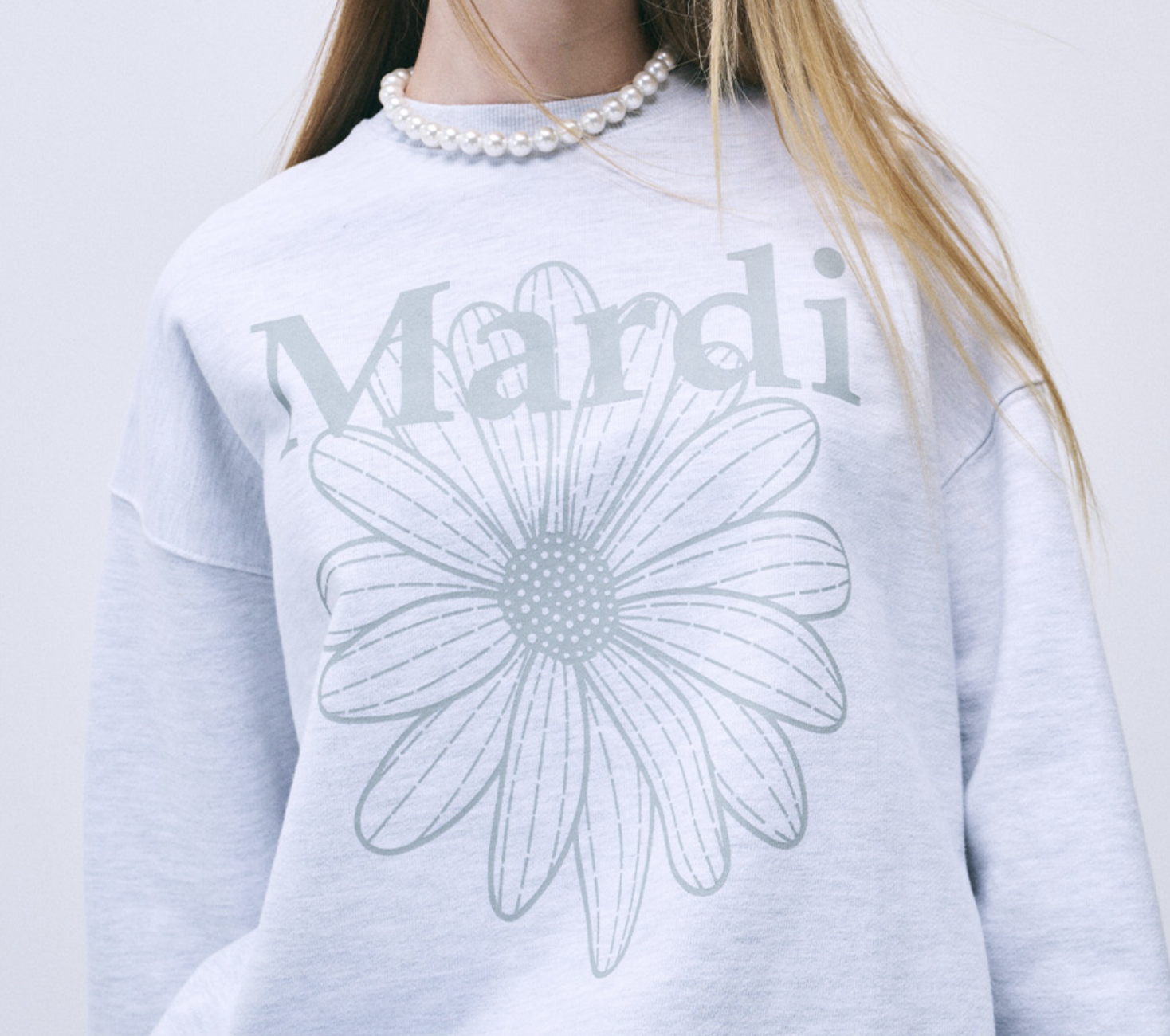 Mardi SWEATSHIRT FLOWERMARDI_HEATHER LIGHTGREY
