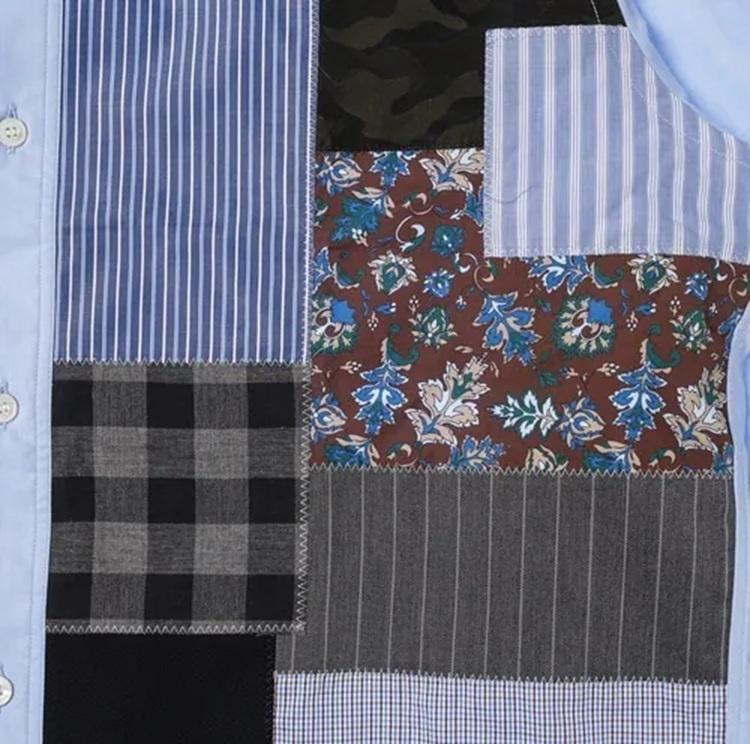 JUNYA WATANABE MAN PATCH WORK SHIRT - BLUE PRE ORDER ITEM (預訂中)