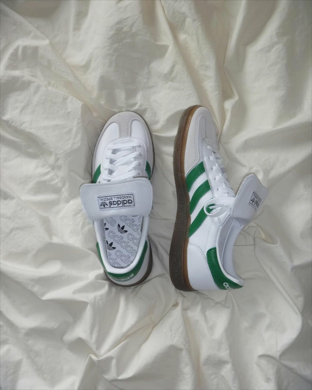 Adidas Handball Spezial 翻蓋 大鞋舌 標籤鞋舌 白綠 橡膠底 男女鞋 IH0368