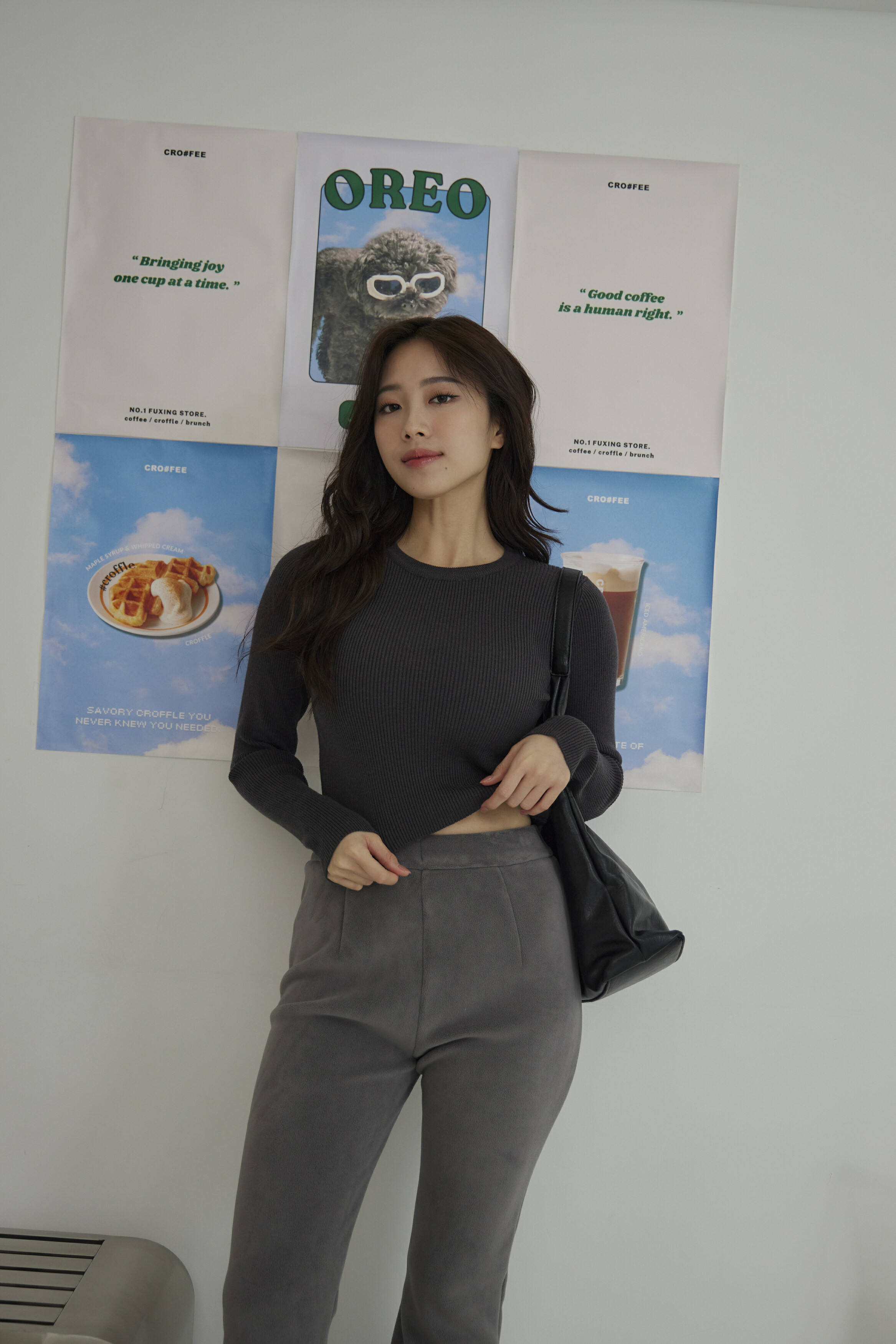 直羅紋針織內搭上衣(炭灰)