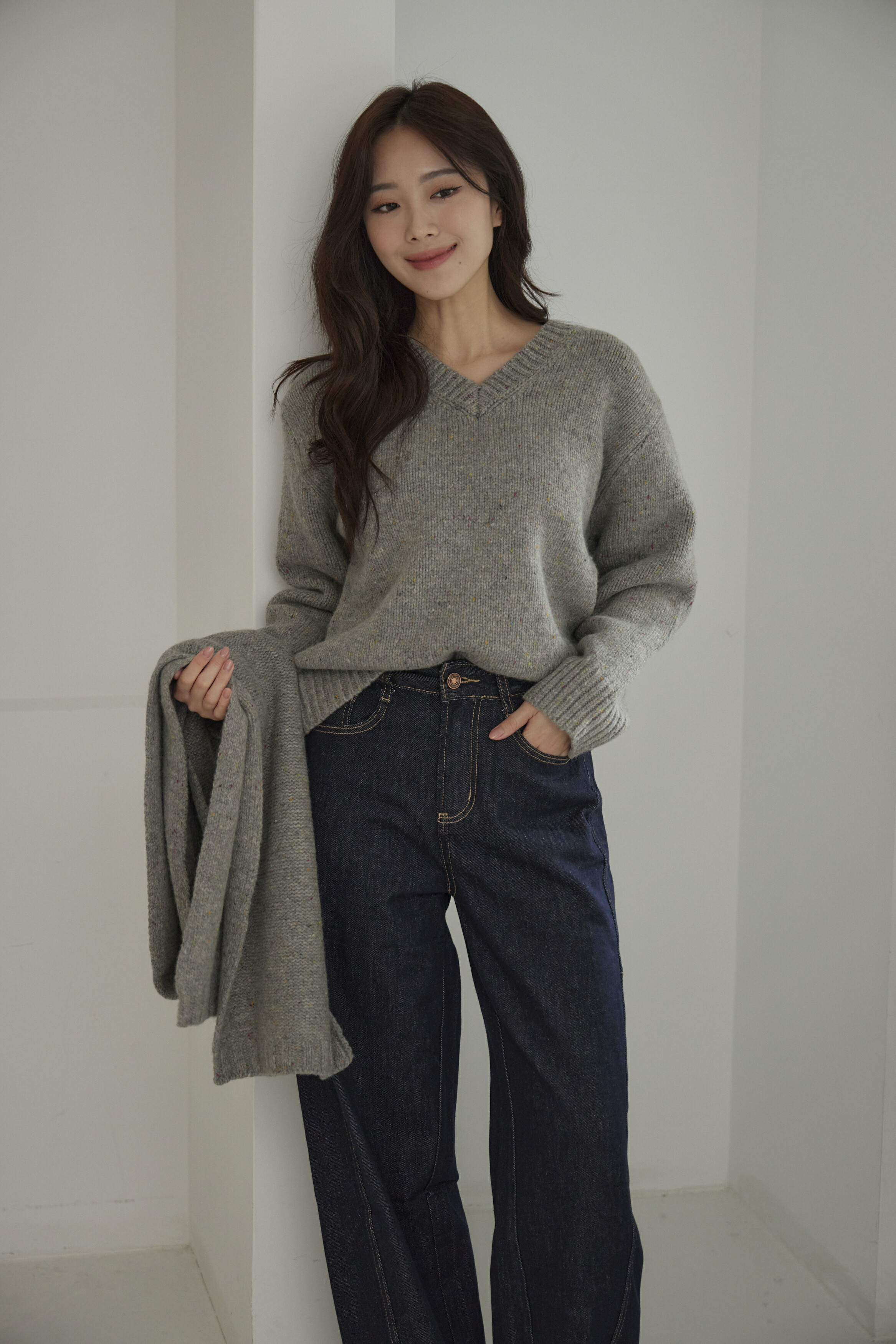 彎月錐形修飾牛仔褲