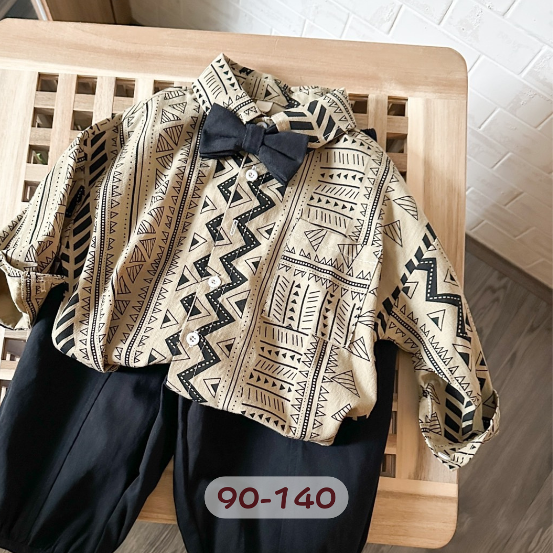 幾何圖形長袖襯衫