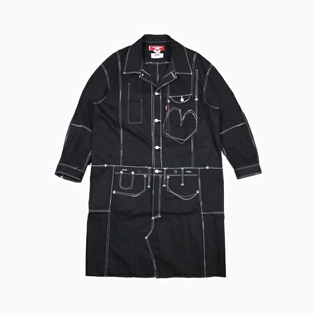JUNYA WATANABE MAN eYe COTTON DENIM LEVI'S DOUBLE NAME COAT - BLACK PRE ORDER ITEM (預訂中)