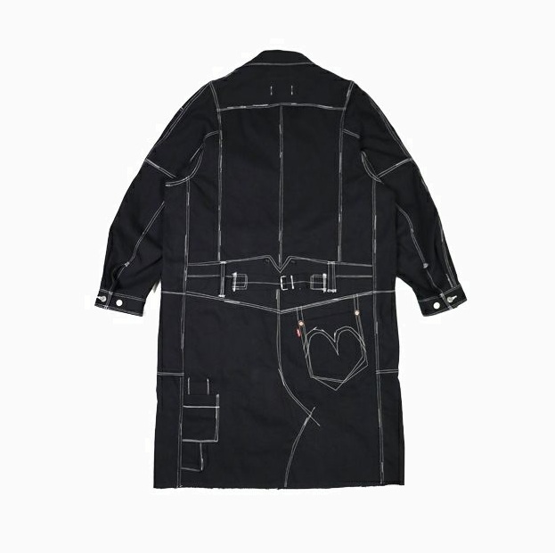 JUNYA WATANABE MAN eYe COTTON DENIM LEVI'S DOUBLE NAME COAT - BLACK PRE ORDER ITEM (預訂中)