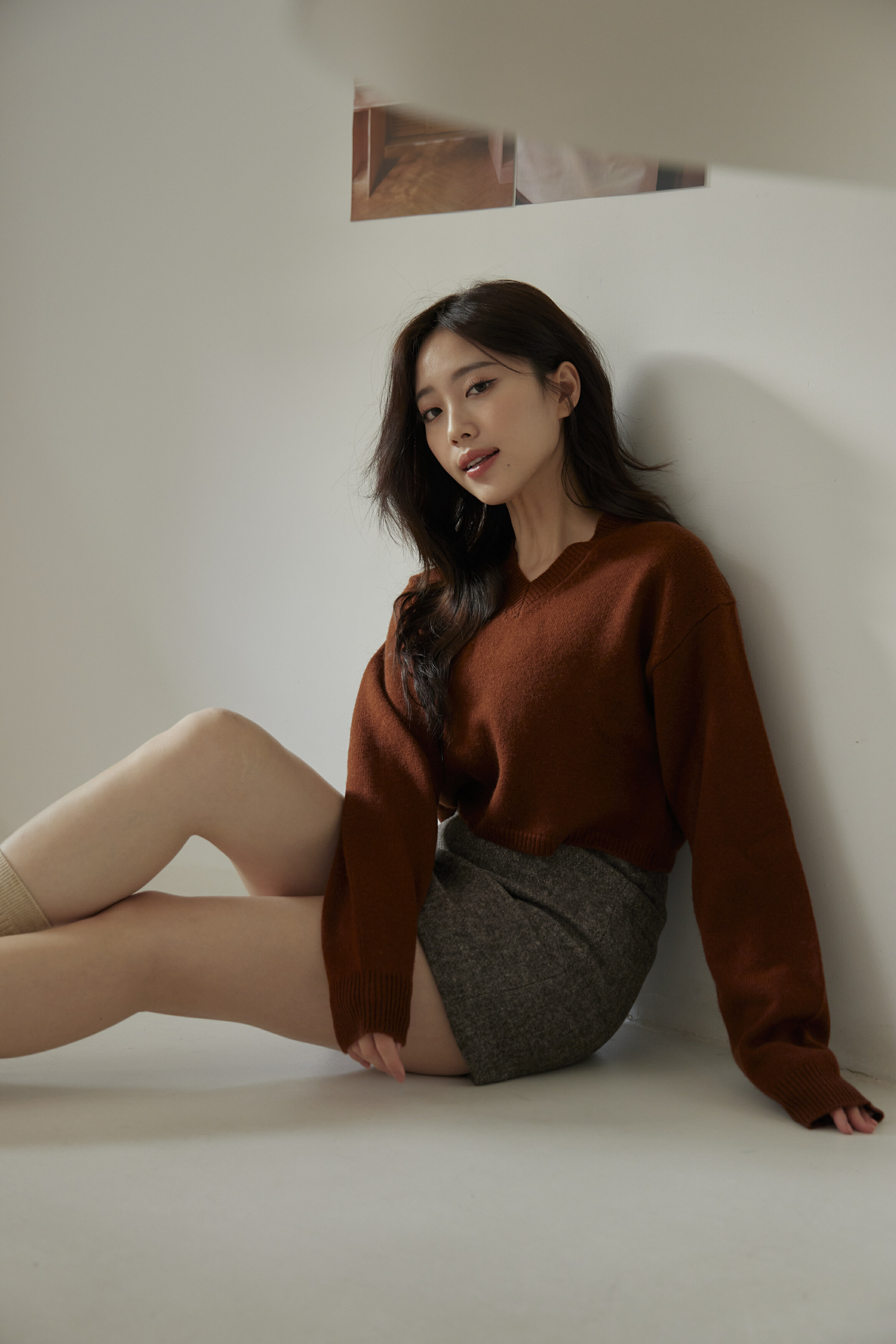 100%暖暖羊-質感焦糖棕短針織