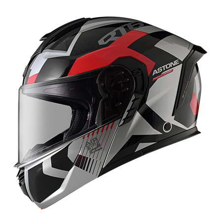 ASTONE RT6 黑 ZB02銀 彩繪 內墨片 全罩式帽款 可掀式