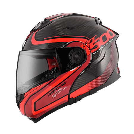 ASTONE RT1500 透碳 AI7 紅 彩繪 內墨片 全罩式帽款 可掀式