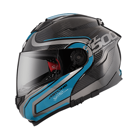 ASTONE RT1500 透碳 AI7 藍 彩繪 內墨片 全罩式帽款 可掀式