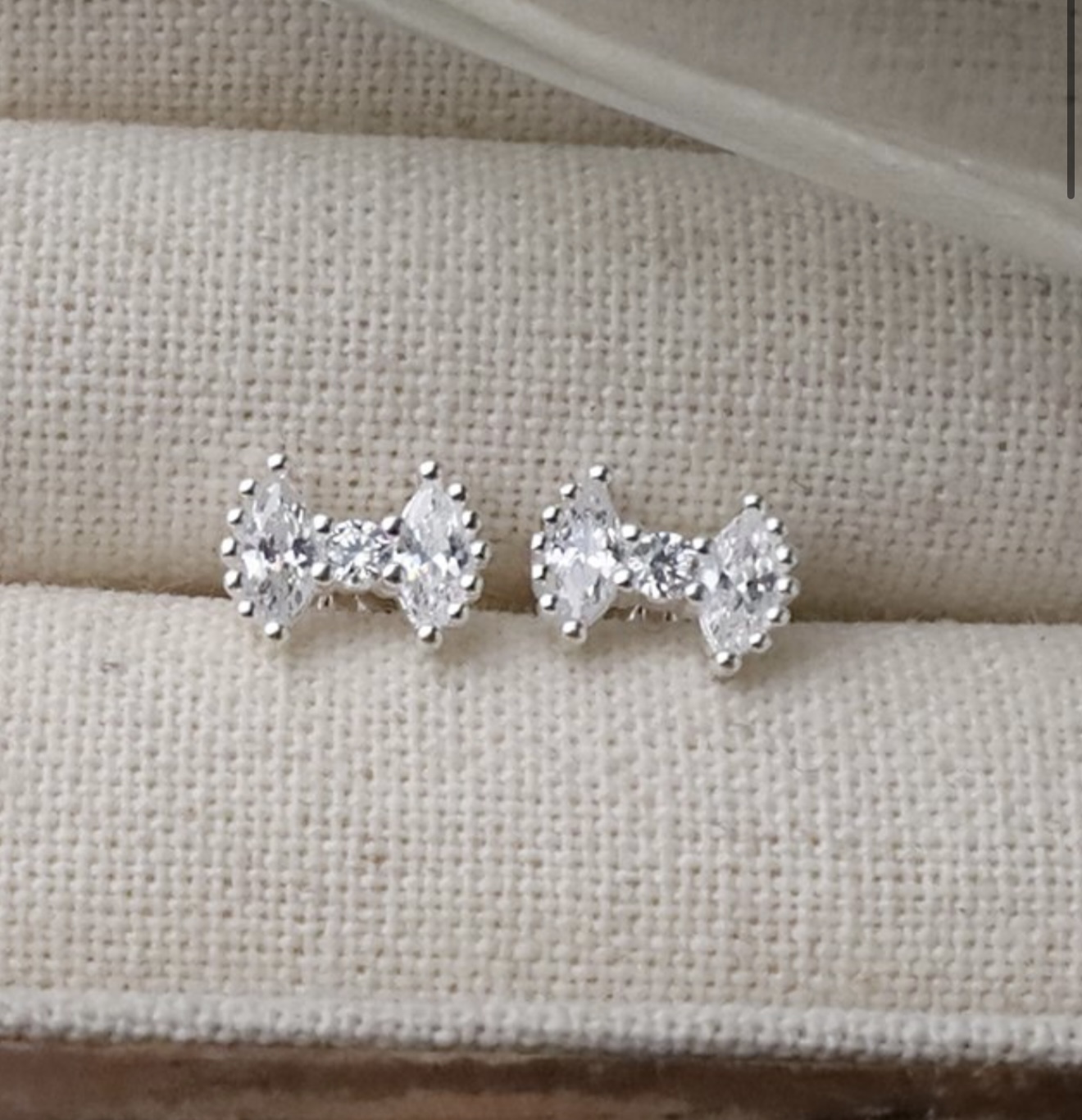 N02鋯石花邊蝴蝶結純銀鎖針