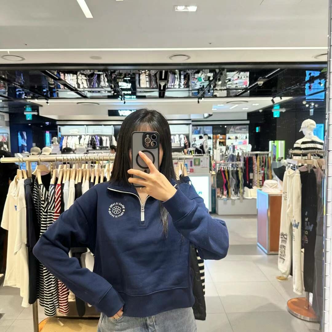 Wacky Willy Women's Flory Embroidery Half Zip-Up