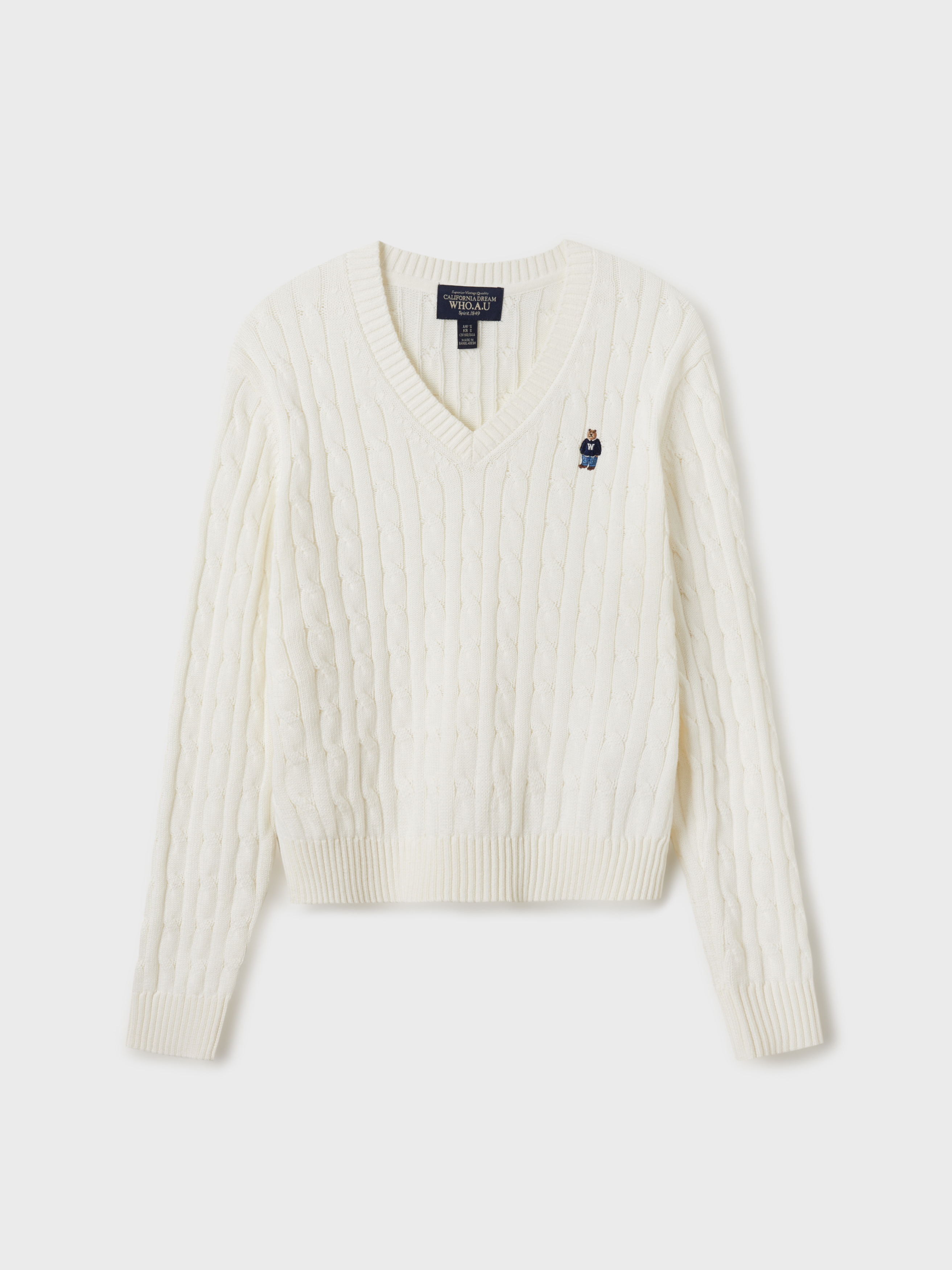 【現貨】【WHOAU】Steve V-neck Cable Sweater