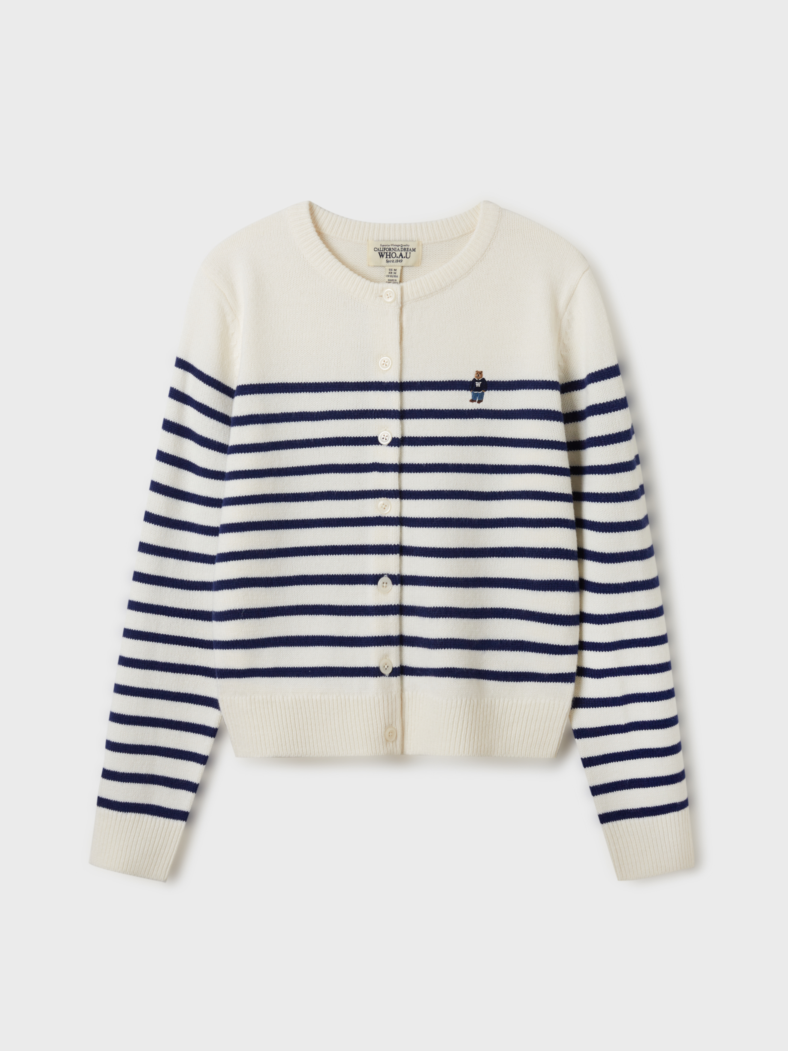 【現貨】【WHO.A.U】 經典高質熊熊刺繡開胸TWO WAY上衣 四色入 (S/M)