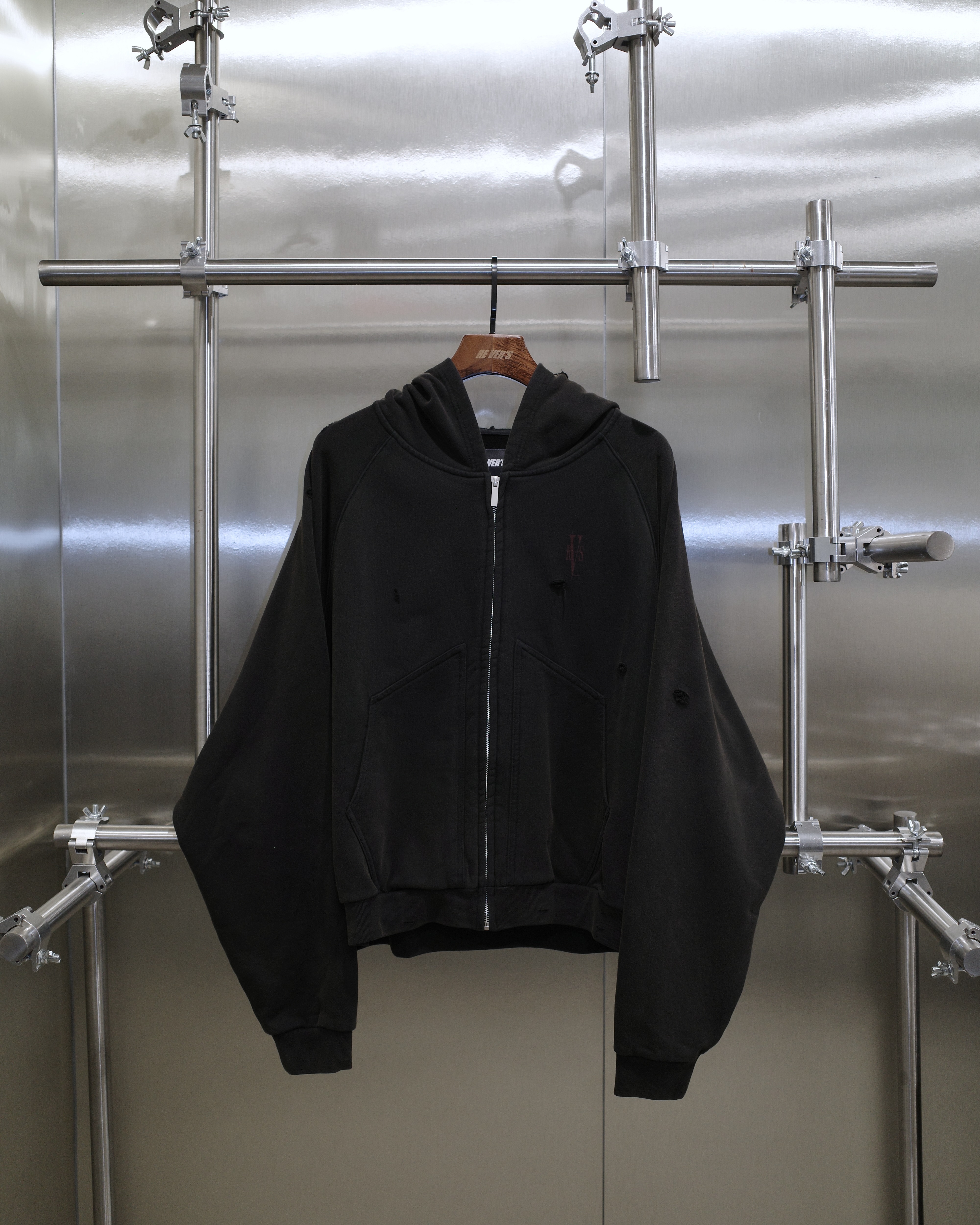 Handmade distressed ZIP-UP