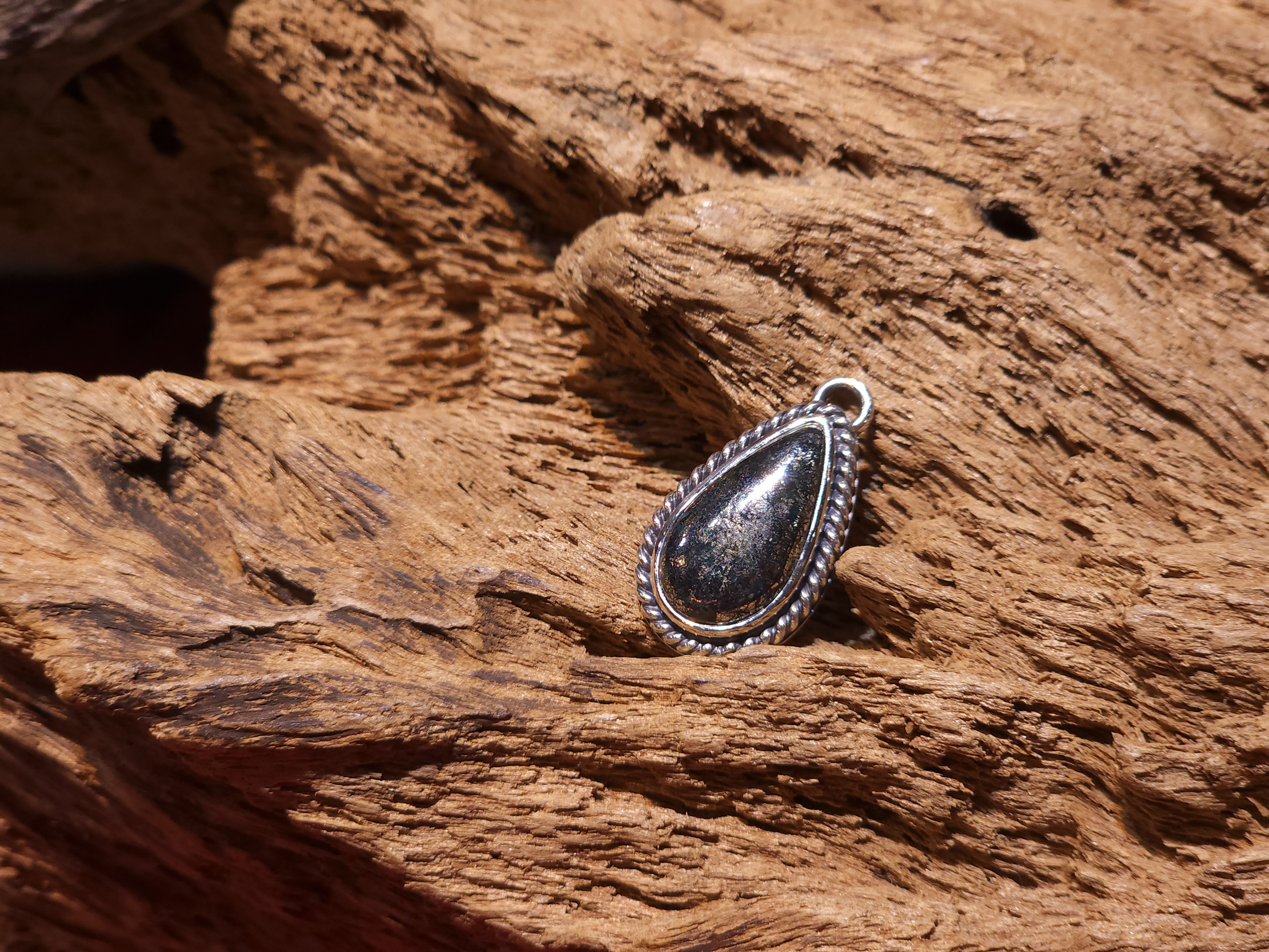 *Black Venom Jewelry- Freedom & Prayer Morenci II 銀繩松石吊墜