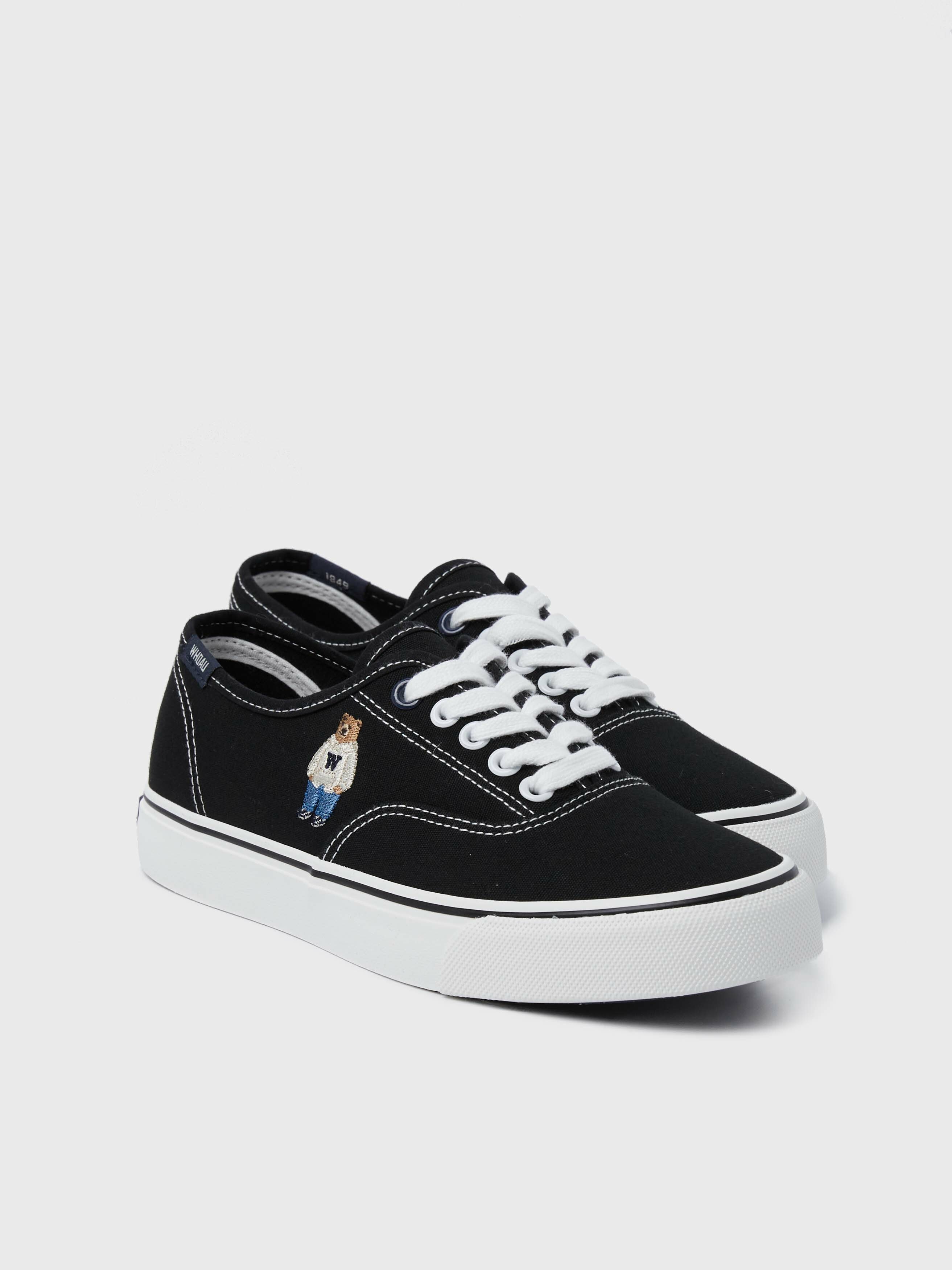 【現貨】【WHOAU】Steve Canvas Sneakers (black/ivory)