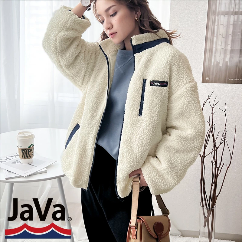 日本選物 | JAVA 復古拼色毛毛外套 男女可穿