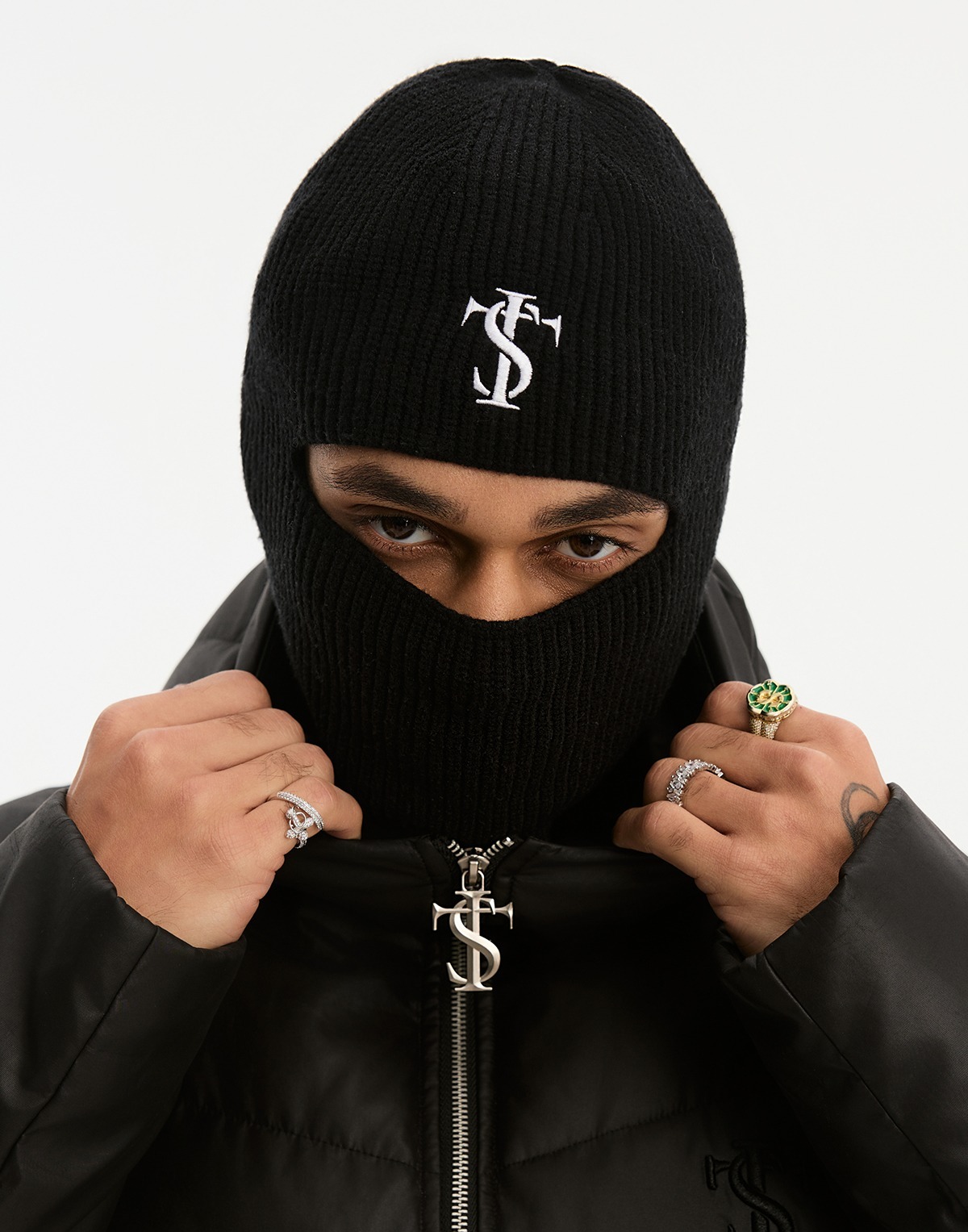 STK SmallTownKid 兩戴 針織遮面毛帽