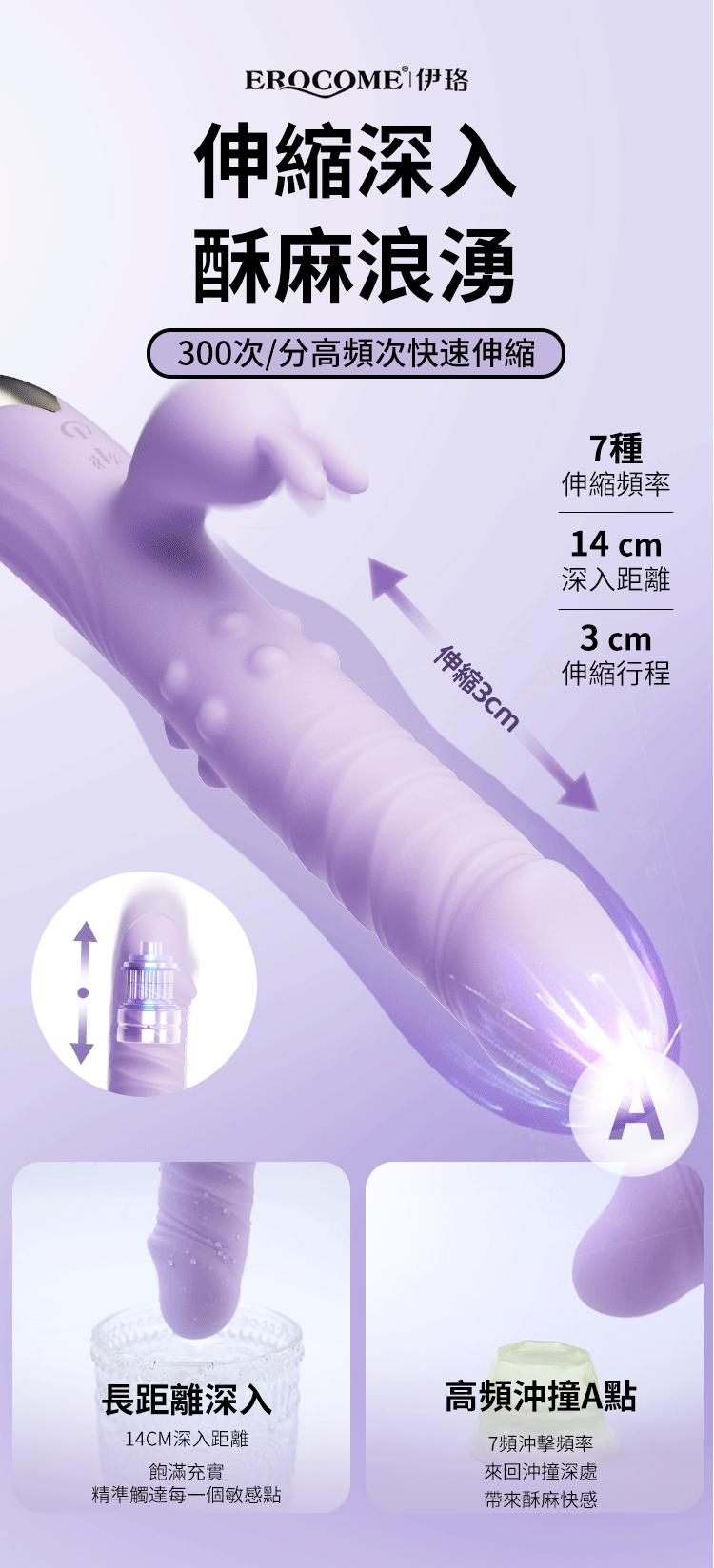 Erocome - Eridanus 波江座 伸縮雙震轉珠按摩棒