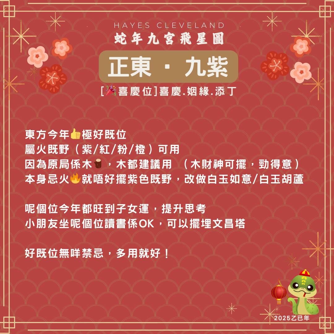 2025,九宮飛星,風水,九紫位,乙巳年,喜慶位,擺件,趨吉避凶