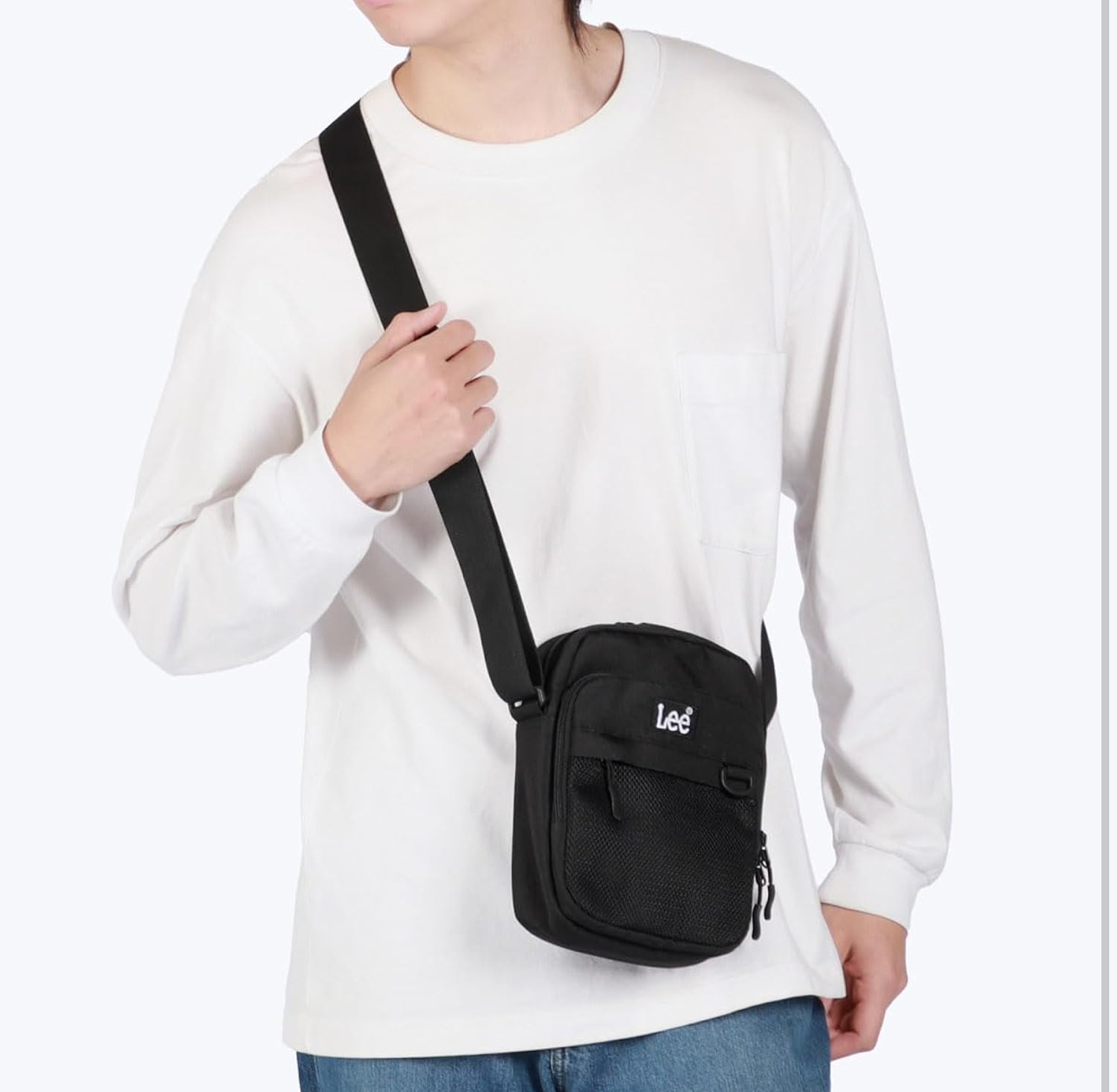 【預購】J0105902 Lee 單肩包 黑色