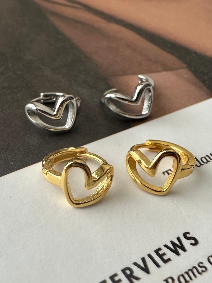 S925 turn heart pierce